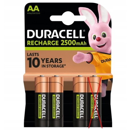 Outlet Duracell akumulatorki AA 2400mAh NiMH 3 szt PreCharged HR06