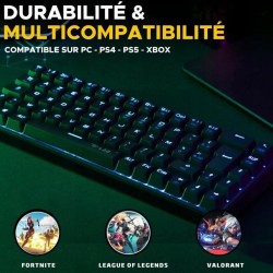 Klawiatura gamingowa The G-Lab KEYZ TITAN mechaniczna czarna RGB Azerty