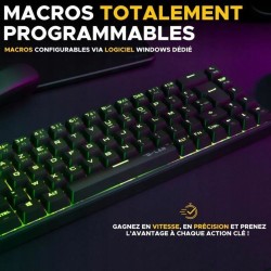 Klawiatura gamingowa The G-Lab KEYZ TITAN mechaniczna czarna RGB Azerty