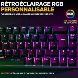 Klawiatura gamingowa The G-Lab KEYZ TITAN mechaniczna czarna RGB Azerty