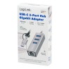 Outlet Hub USB-C/USB-A LogiLink 3x USB 3.0 RJ45 Ethernet sieciowy 1G 5Gbs