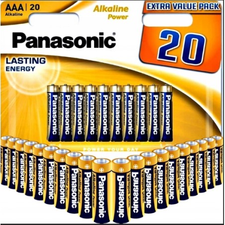 Outlet Panasonic baterie AAA LR03 R3 alkaliczne 20 szt blister 1.5V zestaw