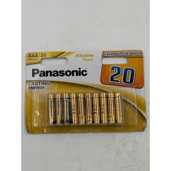 Outlet Panasonic baterie AAA LR03 R3 alkaliczne 20 szt blister 1.5V zestaw