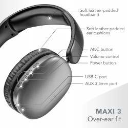 Outlet J0294 Słuchawki nauszne bezprzewodowe Music Sound MAXI3