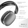 Outlet J0294 Słuchawki nauszne bezprzewodowe Music Sound MAXI3