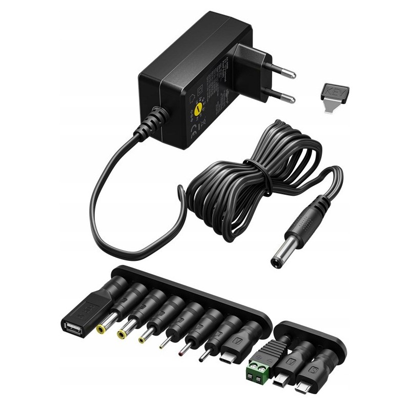 Outlet Zasilacz uniwersalny RB64568 3-12V 12W regulowany zestaw 11 końcówek