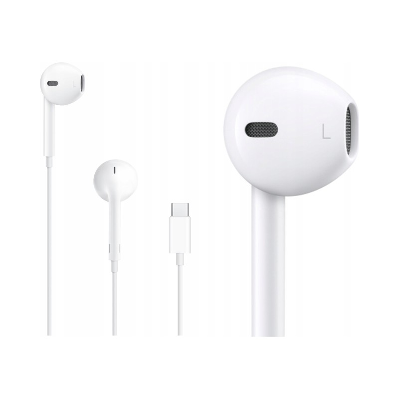 Outlet Słuchawki przewodowe douszne Apple EarPods (USB-C) białe do iPhone,