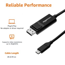 Kabel DisplayPort - USB typ C Amazon 0,9 m