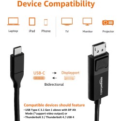 Kabel DisplayPort - USB typ C Amazon 0,9 m