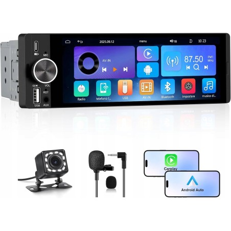 Outlet Hexinex Radio samochodowe 1 DIN z bezprzewodowym ekranem Android