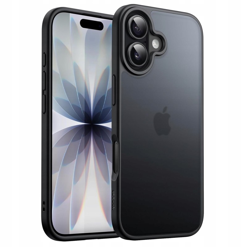 Outlet JETech etui kompatybilne z iPhone 17 6.3 matowe transparentne czarne