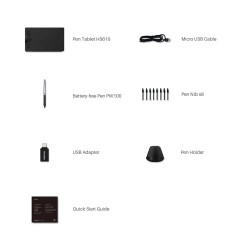 Outlet Tablet graficzny Huion HS610 dla rysowników rysiki bezprzewodowy