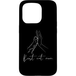 Outlet Etui do iPhone 15 z wzorem kociej łapki i napisem BEST CAT MOM