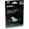 Outlet Pendrive Emtec D280 64GB USB 3.2 Dual USB-C USB-A szary