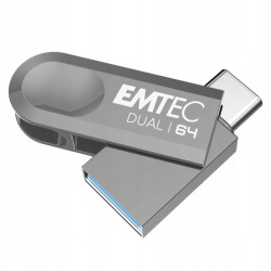 Outlet Pendrive Emtec D280 64GB USB 3.2 Dual USB-C USB-A szary