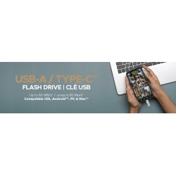 Outlet Pendrive Emtec D280 64GB USB 3.2 Dual USB-C USB-A szary
