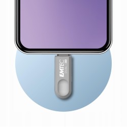 Outlet Pendrive Emtec D280 64GB USB 3.2 Dual USB-C USB-A szary