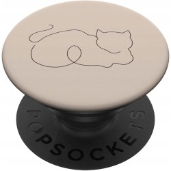 Outlet PopSockets PopGrip z wymiennym uchwytem, wzór kota, beżowy