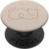 Outlet PopSockets PopGrip z wymiennym uchwytem, wzór kota, beżowy