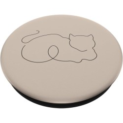 Outlet PopSockets PopGrip z wymiennym uchwytem, wzór kota, beżowy