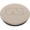 Outlet PopSockets PopGrip z wymiennym uchwytem, wzór kota, beżowy