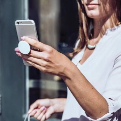 Outlet PopSockets PopGrip z wymiennym uchwytem, wzór kota, beżowy