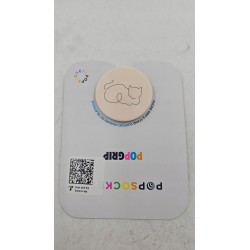 Outlet PopSockets PopGrip z wymiennym uchwytem, wzór kota, beżowy