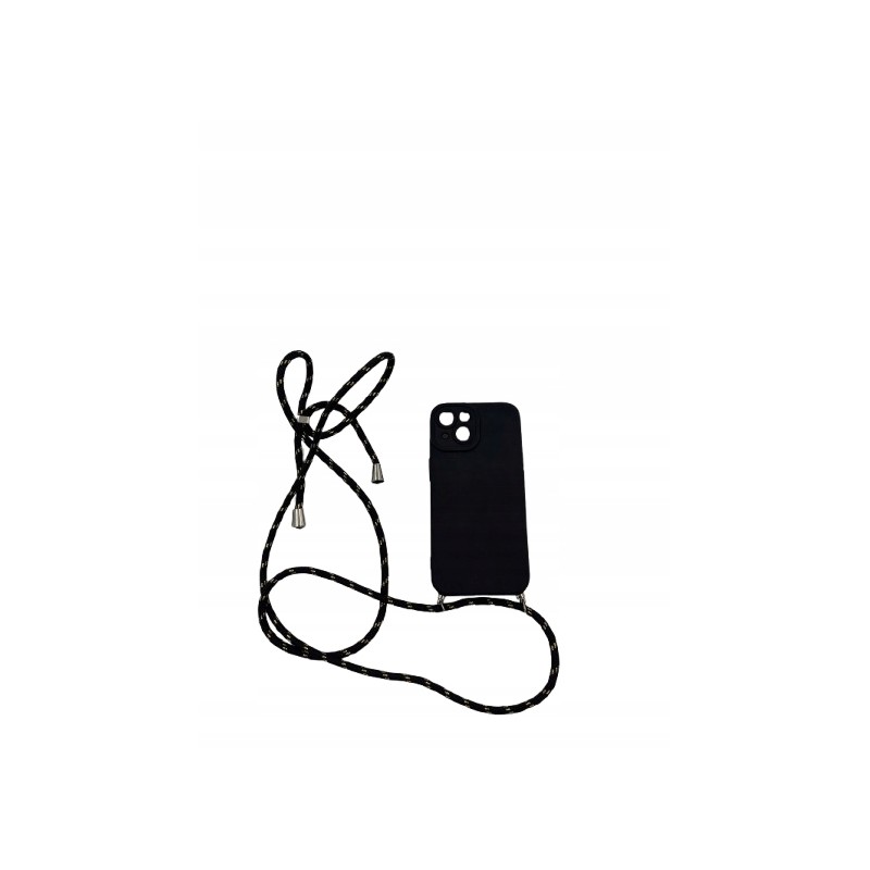 Outlet Etui Vauki silikonowe do iPhone 15 z regulowanym paskiem czarne