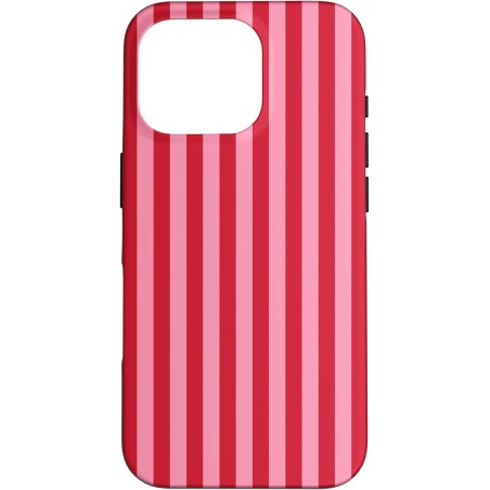 Outlet Etui dwuczęściowe w różowe i czerwone paski do iPhone'a 16 Pro