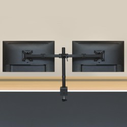Outlet Stojak na 2 monitory, mocowane ramię z regulacją wysokości, stal