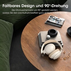Outlet Słuchawki bezprzewodowe nauszne Doqaus Life 4 Bluetooth 5.4 kremowe