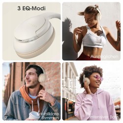 Outlet Słuchawki bezprzewodowe nauszne Doqaus Life 4 Bluetooth 5.4 kremowe
