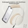 Outlet Słuchawki bezprzewodowe nauszne Doqaus Life 4 Bluetooth 5.4 kremowe