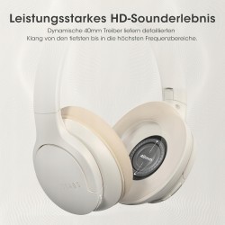 Outlet Słuchawki bezprzewodowe nauszne Doqaus Life 4 Bluetooth 5.4 kremowe