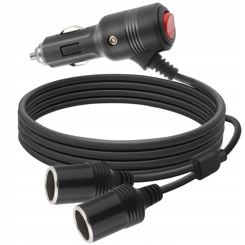 Outlet Rozdzielacz zapalniczki 12V/24V 1x2 gniazda z kablem i włącznikiem