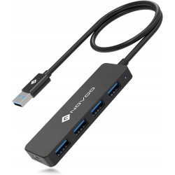 Outlet HUB NOVOO R5 Lite Adapter 4 w 1 4-Porty USB-A 3.0 5 Gb/s OPIS