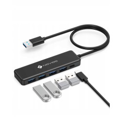 Outlet HUB NOVOO R5 Lite Adapter 4 w 1 4-Porty USB-A 3.0 5 Gb/s OPIS