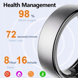 Outlet Smart Ring 13 srebrny ze stali nierdzewnej, 5 ATM, monitor