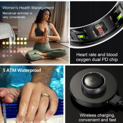 Outlet Smart Ring 13 srebrny ze stali nierdzewnej, 5 ATM, monitor