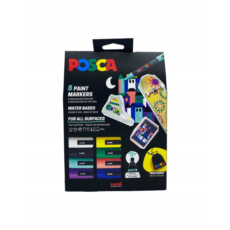 Outlet Posca Marker wodny dekoracyjny wielokolorowy UNI 6 szt