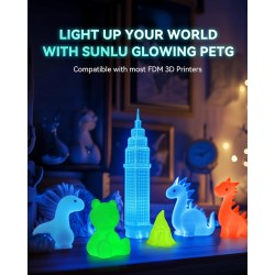 Outlet Pakiet 8 Filamentów do drukarki 3D SUNLU GLOW PETG 1.75 mm 2KG