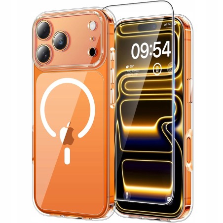 Outlet Etui TAURI do iPhone 17 Pro 6,9" z hartowanym szkłem przeźroczystym