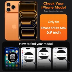 Outlet Etui TAURI do iPhone 17 Pro 6,9" z hartowanym szkłem przeźroczystym
