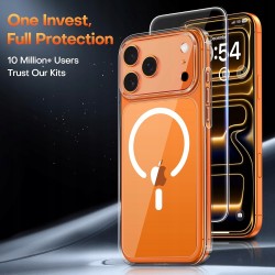 Outlet Etui TAURI do iPhone 17 Pro 6,9" z hartowanym szkłem przeźroczystym