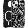 Outlet Koronkowe etui magnetyczne vintage do iPhone'a 15 czarno-białe