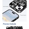 Outlet Koronkowe etui magnetyczne vintage do iPhone'a 15 czarno-białe