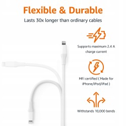 Outlet Kabel AmazonBasic USB - Apple Lightning 3 m biały