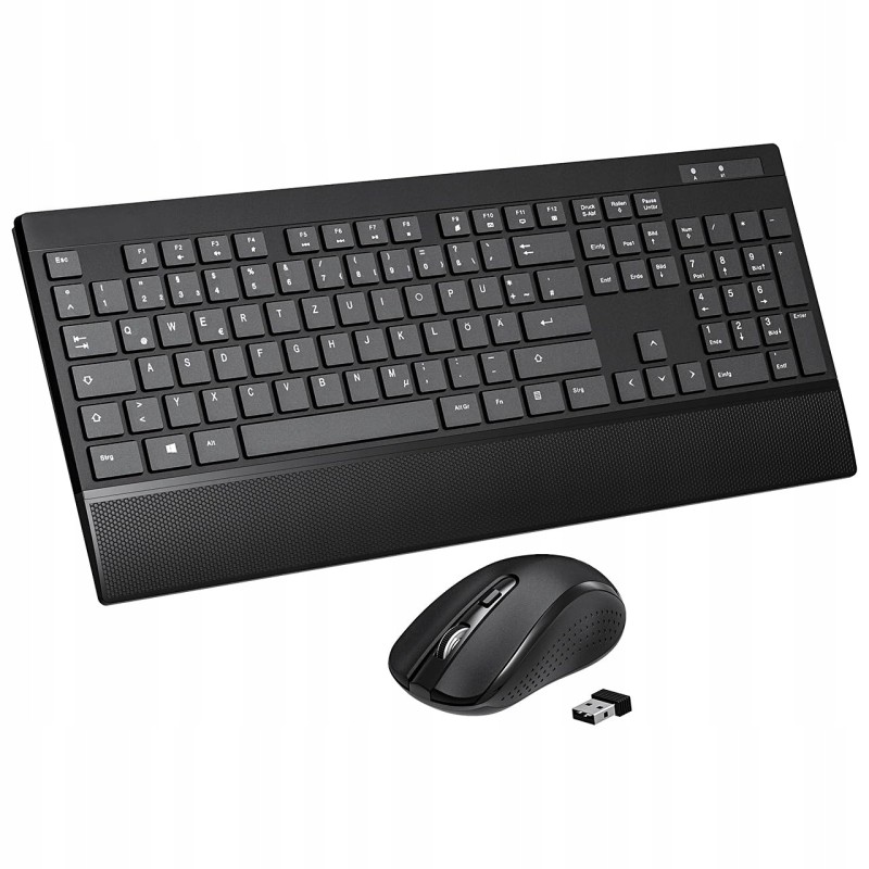 Outlet Zestaw bezprzewodowy klawiatura i mysz 2.4GHz QWERTZ ergonomiczna