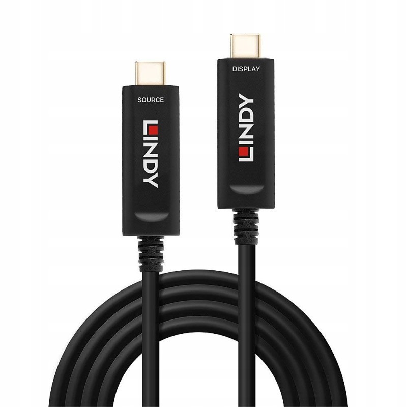 Outlet Lindy 38503 kabel USB C-C tylko audio/video 15m Czarny