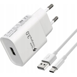 Outlet Ładowarka Hechobo 2m TYP C 3.0 z szybkim ładowaniem, biała